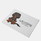 Black & Tan Cavalier King Charles Spaniel & Text Deurmat (Schuin)