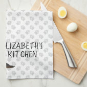 Black & Tan Cavalier King Charles Spaniel & Text Theedoek (Quarter Fold)