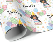 Black Tan Cavalier King Charles Spaniel Verjaardag Cadeaupapier (Rol Hoek)