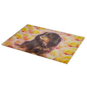 Black & Tan Cavalier Oranje Rozen Snijplank (Hoek)