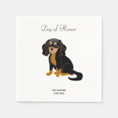 Black Tan Cavalier Wedding Cocktail Napkins Servet (Voorkant)