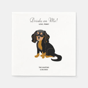 Black Tan Cavalier Wedding Cocktail Napkins Servet