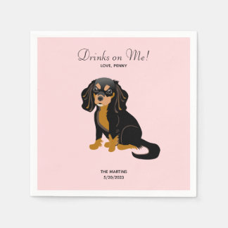 Black Tan Cavalier Wedding Cocktail Napkins Servet