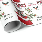 Black Tan Chihuahua Dog kerstcadeau Cadeaupapier (Rol Hoek)