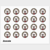 Black Tan Chihuahua Pinecone Wreater Kerstmis Ronde Sticker (Vel)