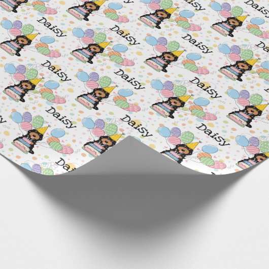 Black Tan Cockapoo Cavapoo Hond Verjaardag Cadeaupapier (Hoek)