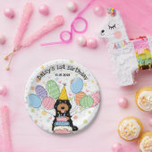 Black Tan Cockapoo Cavapoo Hond Verjaardag Papieren Bordje (Feest)