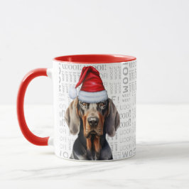 Black Tan Coonhound Hondenliefhebber Kerstvakantie Mok