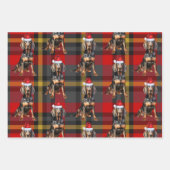 Black Tan Coonhound Kersthond Vakantie Plaid Inpakpapier Vel (Voorkant 2)