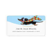 Black Tan Dachshund Cold Winter Etiket (Voorkant)