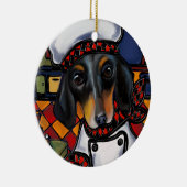 Black Tan Dachshund Keramisch Ornament (Rechts)