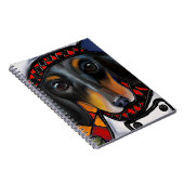 Black Tan Dachshund Notitieboek (Rechterzijde)