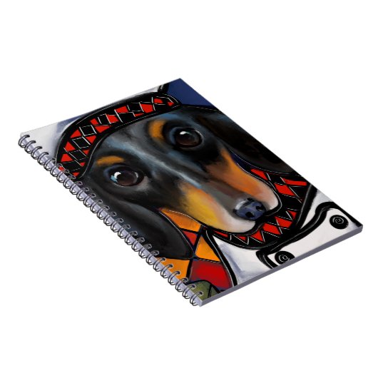 Black Tan Dachshund Notitieboek (Rechterzijde)