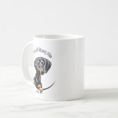 Black Tan Dachshund over mij Koffiemok (Voorkant links)