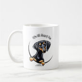 Black Tan Dachshund over mij Koffiemok (Links)