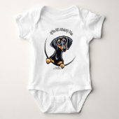 Black Tan Dachshund over mij Romper (Voorkant)