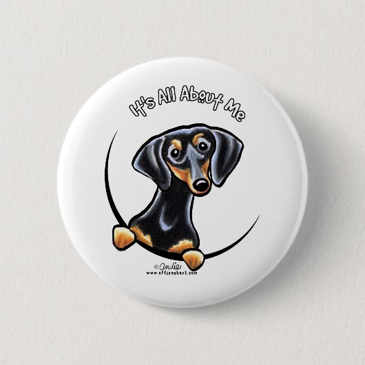 Black Tan Dachshund over mij Ronde Button 5,7 Cm (Voorkant)