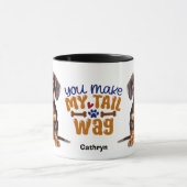 Black Tan Dachshund Puppy Je maakt mijn staart wag Mok (Midden)