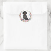 Black Tan Dachshund Spring Flowers Wreater Ronde Sticker (Tas)
