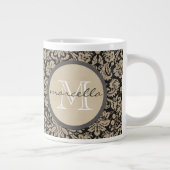 Black Tan Damasmonogram Grote Koffiekop (Rechts)