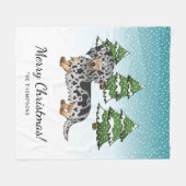 Black & Tan Dapple Long Hair Dachshund in Winter Fleece Deken (Voorkant (Horizontaal))