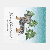 Black & Tan Dapple Short Hair Dachshund in Winter Fleece Deken (Voorkant (Horizontaal))