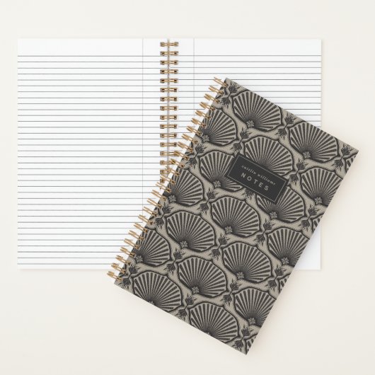 Black & Tan | Deco Fans Personalized Notebook Notitieboek (Binnen)