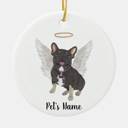 Black & Tan driekleurige Frenchie Sympathy Memoria Keramisch Ornament (Voorkant)