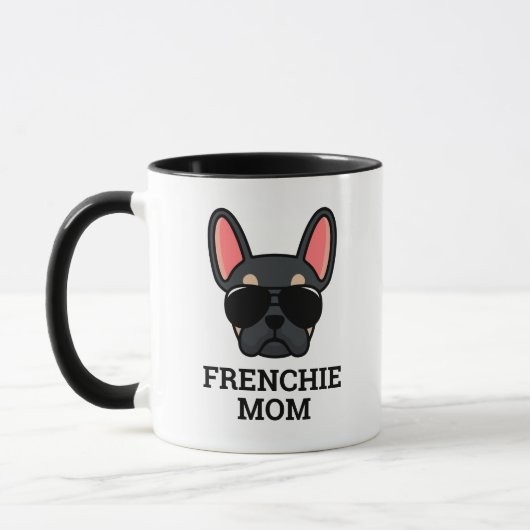 Black Tan French Bulldog Frenchie Dog mam Mok (Links)