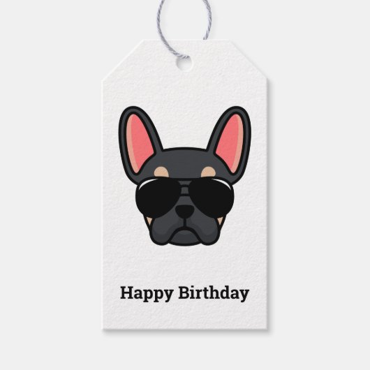 Black Tan French Bulldog Gift Labels Cadeaulabel (Voorkant)