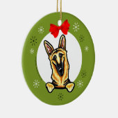 Black Tan German Shepherd kerst Klassic Keramisch Ornament (Rechts)