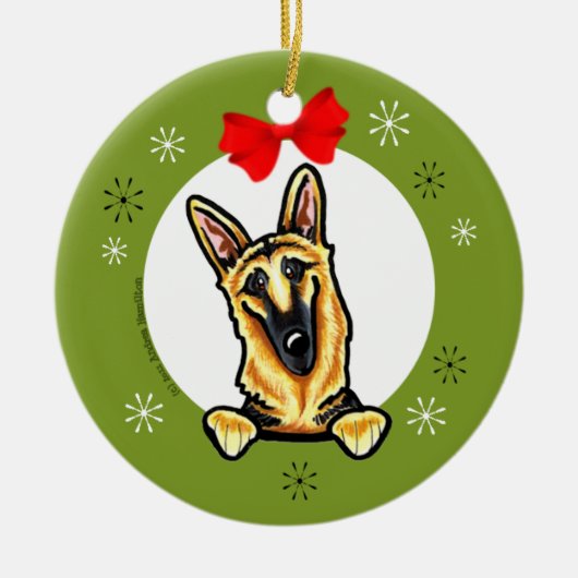 Black Tan German Shepherd kerst Klassic Keramisch Ornament (Voorkant)