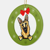Black Tan German Shepherd kerst Klassic Keramisch Ornament (Links)