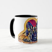 Black Tan German Shepherd Puppy Mok (Voorkant links)