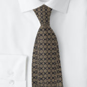 Black Tan Grid Renaissance Stropdas