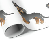 Black & Tan Mini Goldendole Cartoon Dog Pattern Cadeaupapier (Rol Hoek)