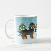 Black & Tan Mini Goldendoodle-hond - Winterbos Koffiemok (Links)