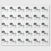 Black & Tan Pied Short Hair Dachshund Dog Patroon Cadeaupapier (Vlak)