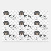 Black & Tan Pied Short Hair Dachshund Dog Patroon Inpakpapier Vel (Voorkant 3)