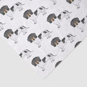 Black & Tan Pied Short Hair Dachshund Dog Patroon Tissuepapier (Detail)