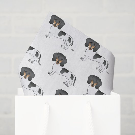 Black & Tan Pied Short Hair Dachshund Dog Patroon Tissuepapier (Cadeauzakje)