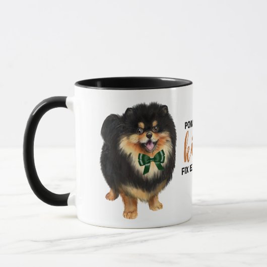 Black Tan Pomeranian Kisses Fix Alles Mok (Links)