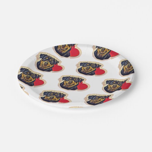 Black Tan Rottweiler Heart Papieren Bordje (Gekanteld)