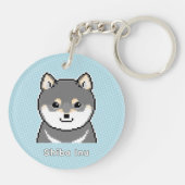 Black & Tan Shiba Inu Pixel Art Sleutelhanger (Achterkant)