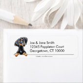 Black Tan Smooth Dachshund Clean & Simple Etiket (Insitu)