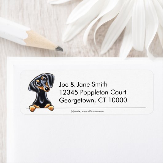 Black Tan Smooth Dachshund Clean & Simple Etiket (Insitu)