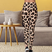 Black Tan White Safari Leopard Skin Pattern Print Leggings