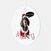 Black Tandan Modachshund Dog Face Santa Dachshund Metalen Ornament (Voorkant links)