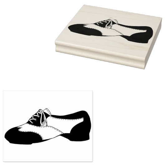 Black Tapdans Oxford Tap Dance Shoe Teacher Rubberstempel (Gestempeld)