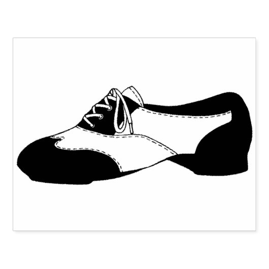 Black Tapdans Oxford Tap Dance Shoe Teacher Rubberstempel (Afrduk)